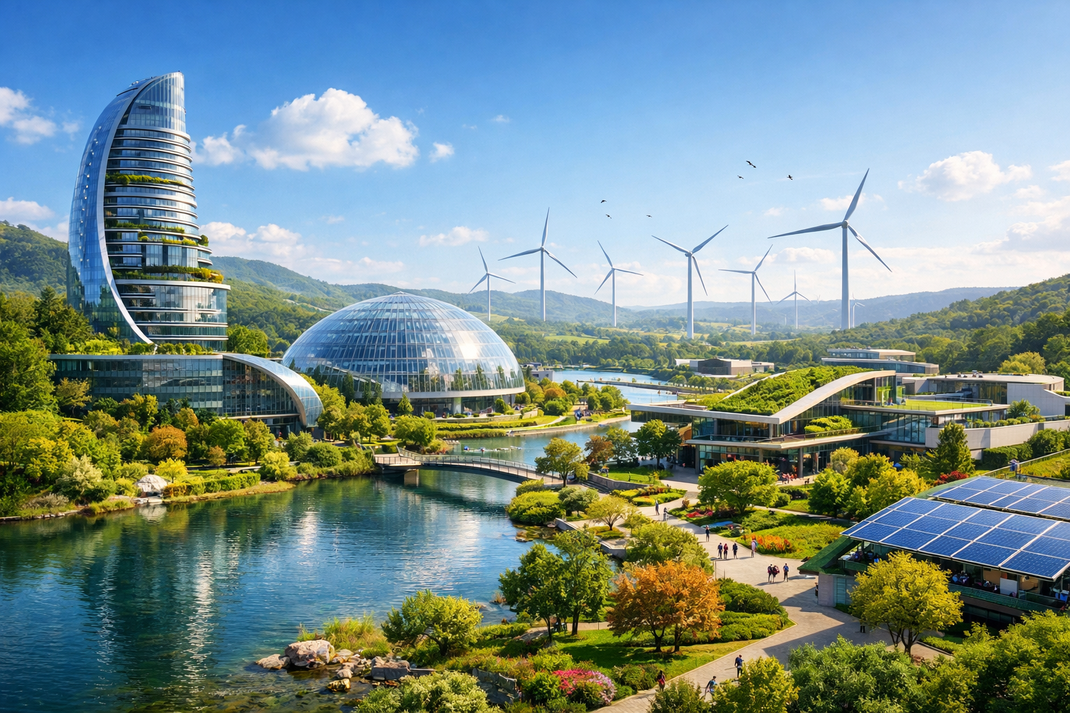 Sustainable future cityscape